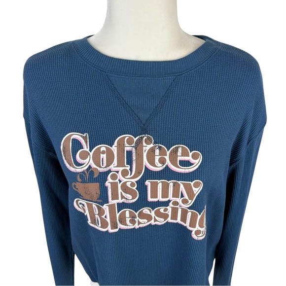 Coffee Is My Blessing Long Sleeve Top Size M - Picture 2 of 5